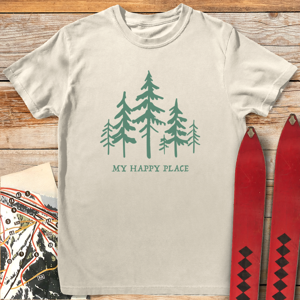 1296 Happy Place Trees White - Ivory