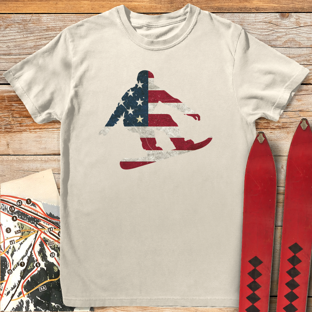 1349 Usa Flag Snowboard - Ivory