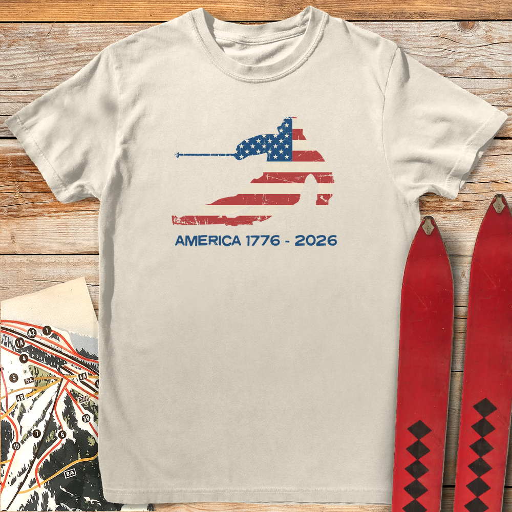 1414 America Ski Flag 250 White - Ivory