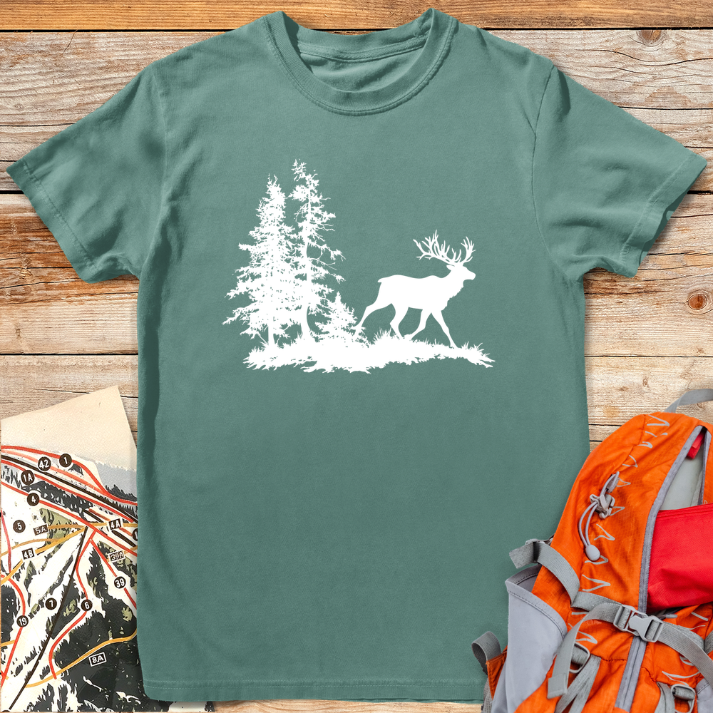 415 Deer Me White - Light Green
