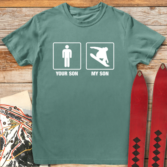447 Snowboard Son White - Light Green