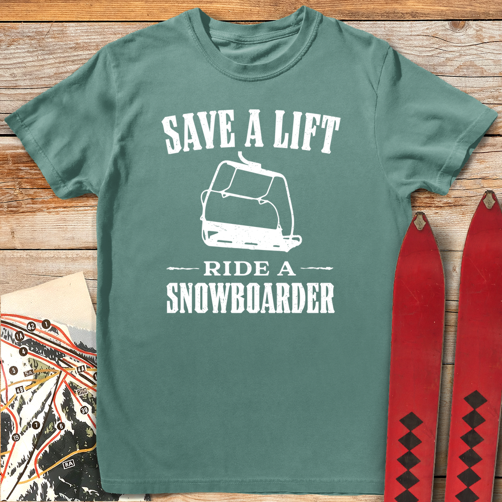 521 Ride A Snowboarder White - Light Green