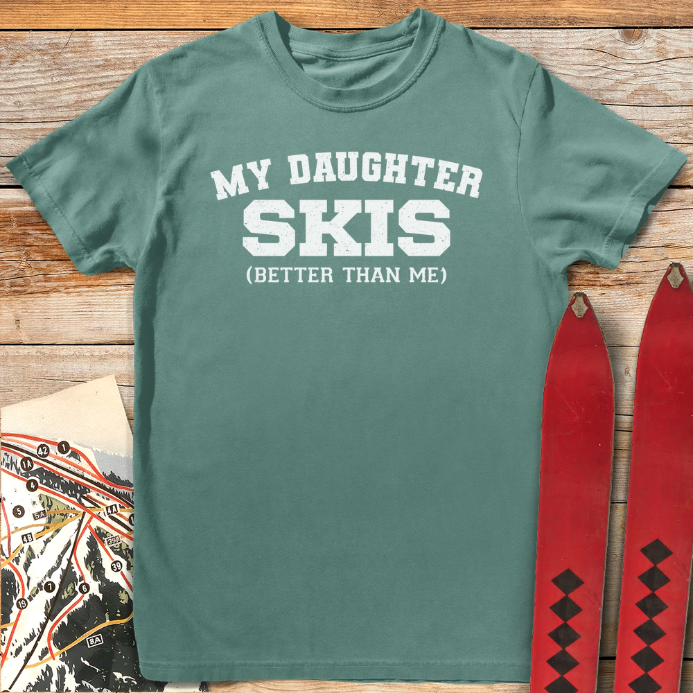 649 Daughter Skis Better White - Light Green