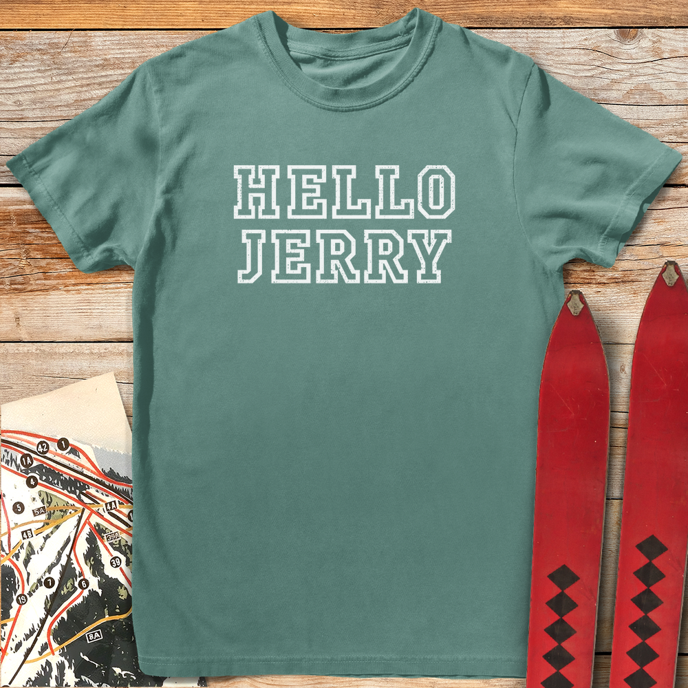 671 Hello Jerry White - Light Green