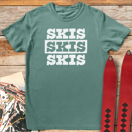 636 Skis Skis Skis White - Light Green