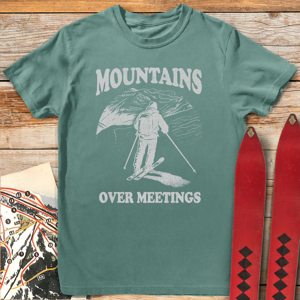 710 Mountains Over Meetings White - Light Green
