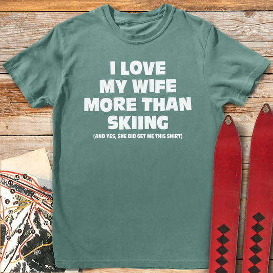 762 Wife Over Skiing White - Light Green