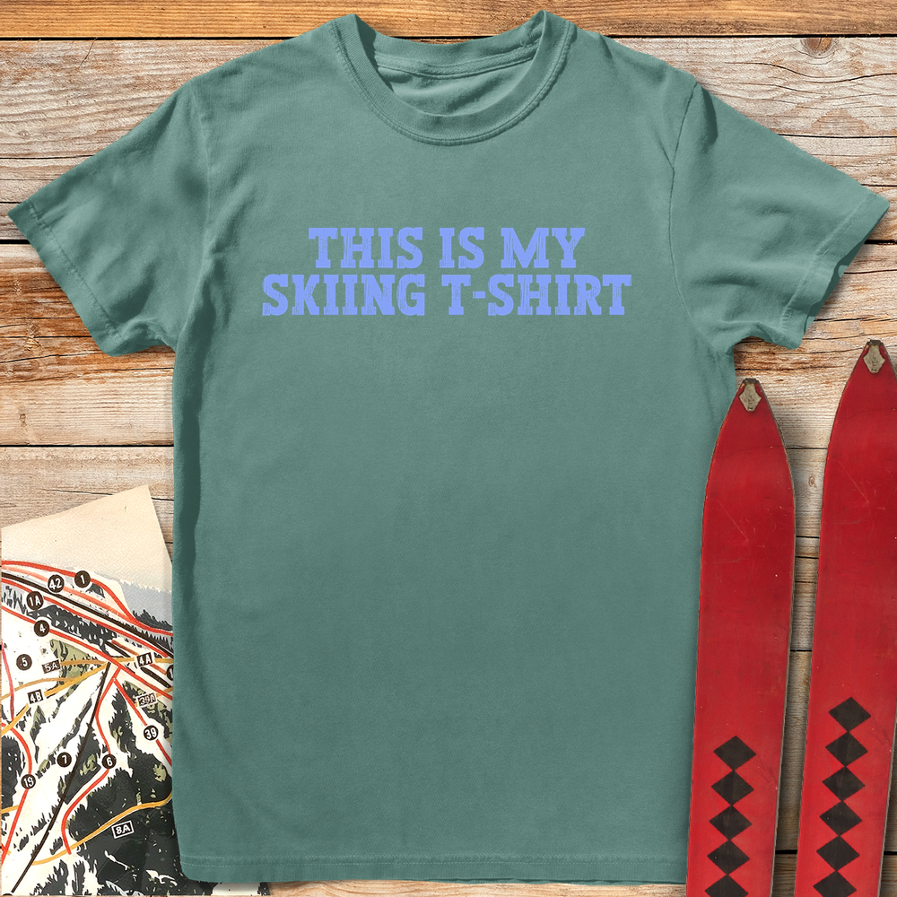 781 My Skiing T Shirt White - Light Green