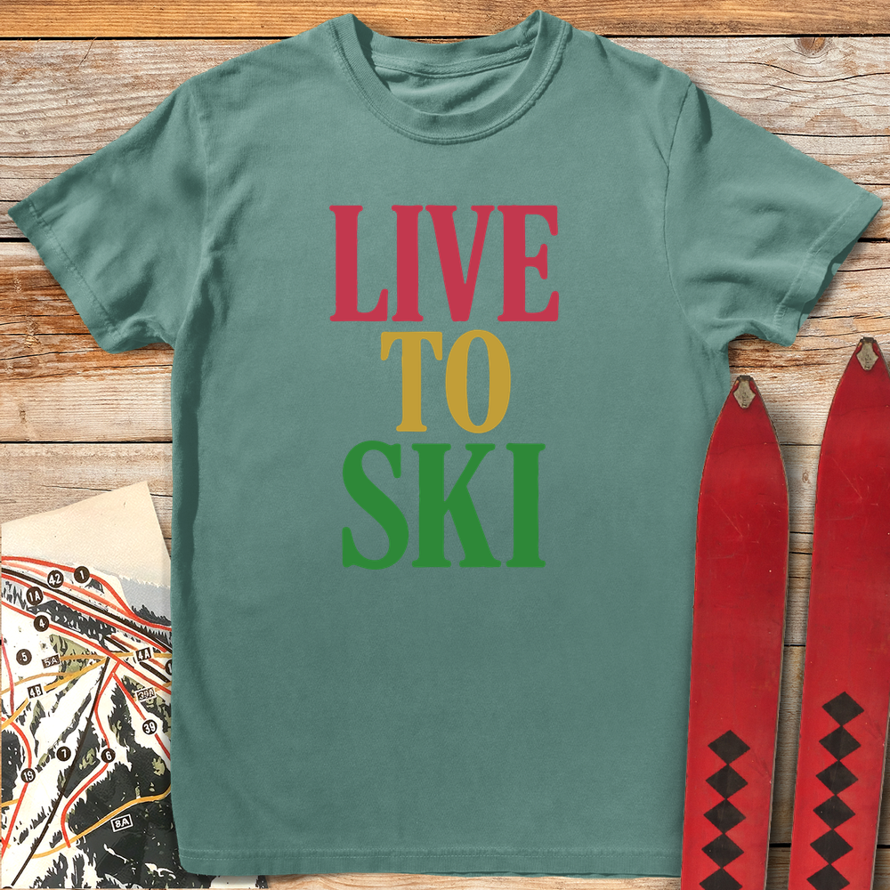 812 Live To Ski - Light Green