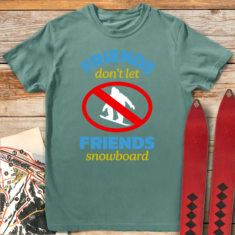 848 No Snowboard Friends White - Light Green