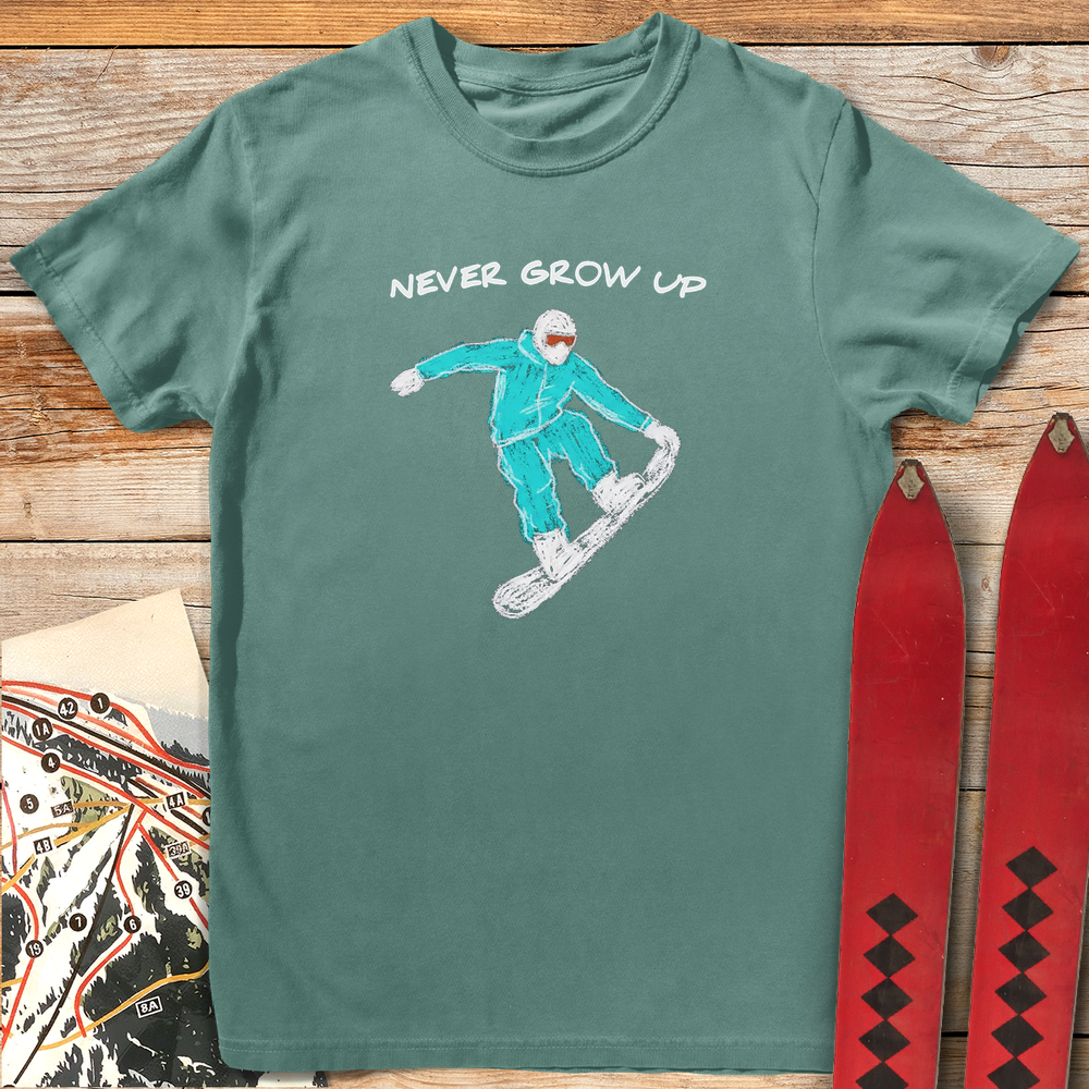 1014 Never Grow Up White - Light Green