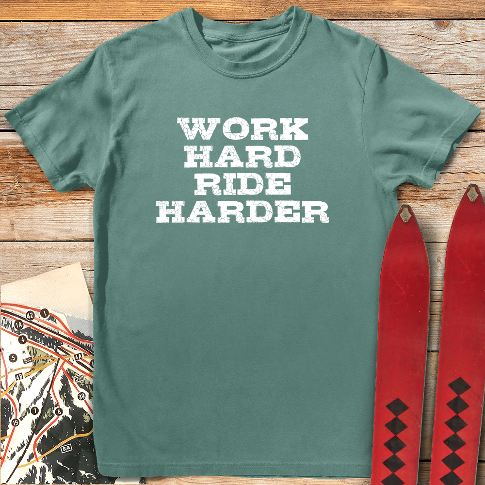 1001 Ride Harder White - Light Green