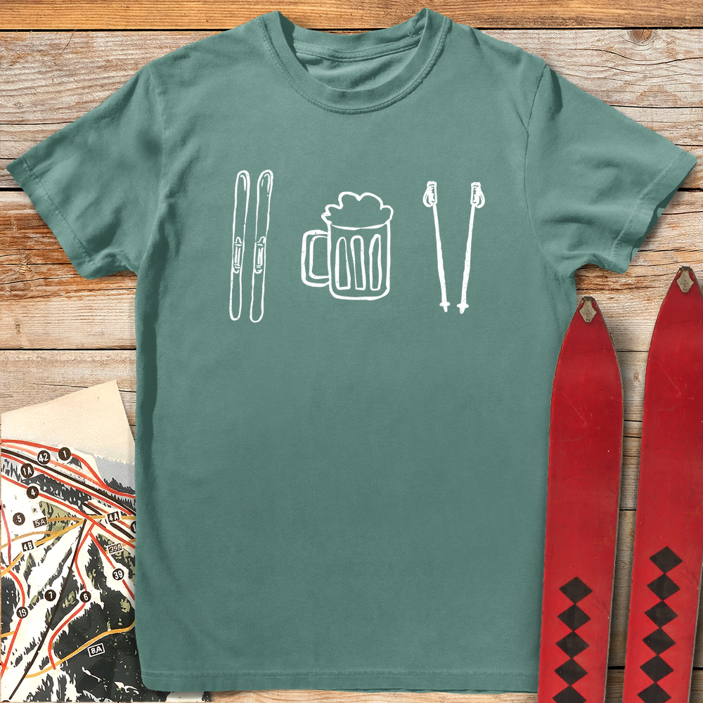 1103 Skis And Beer White - Light Green