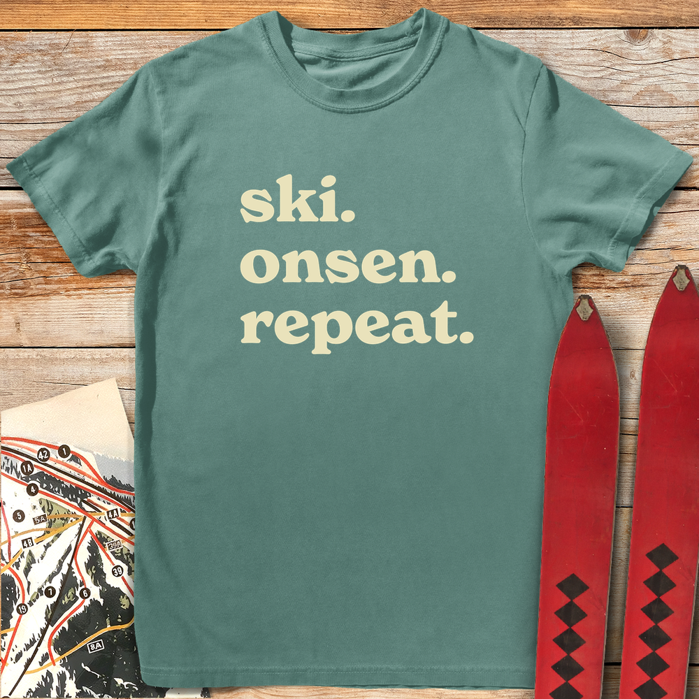 1165 Ski Onsen Repeat White - Light Green