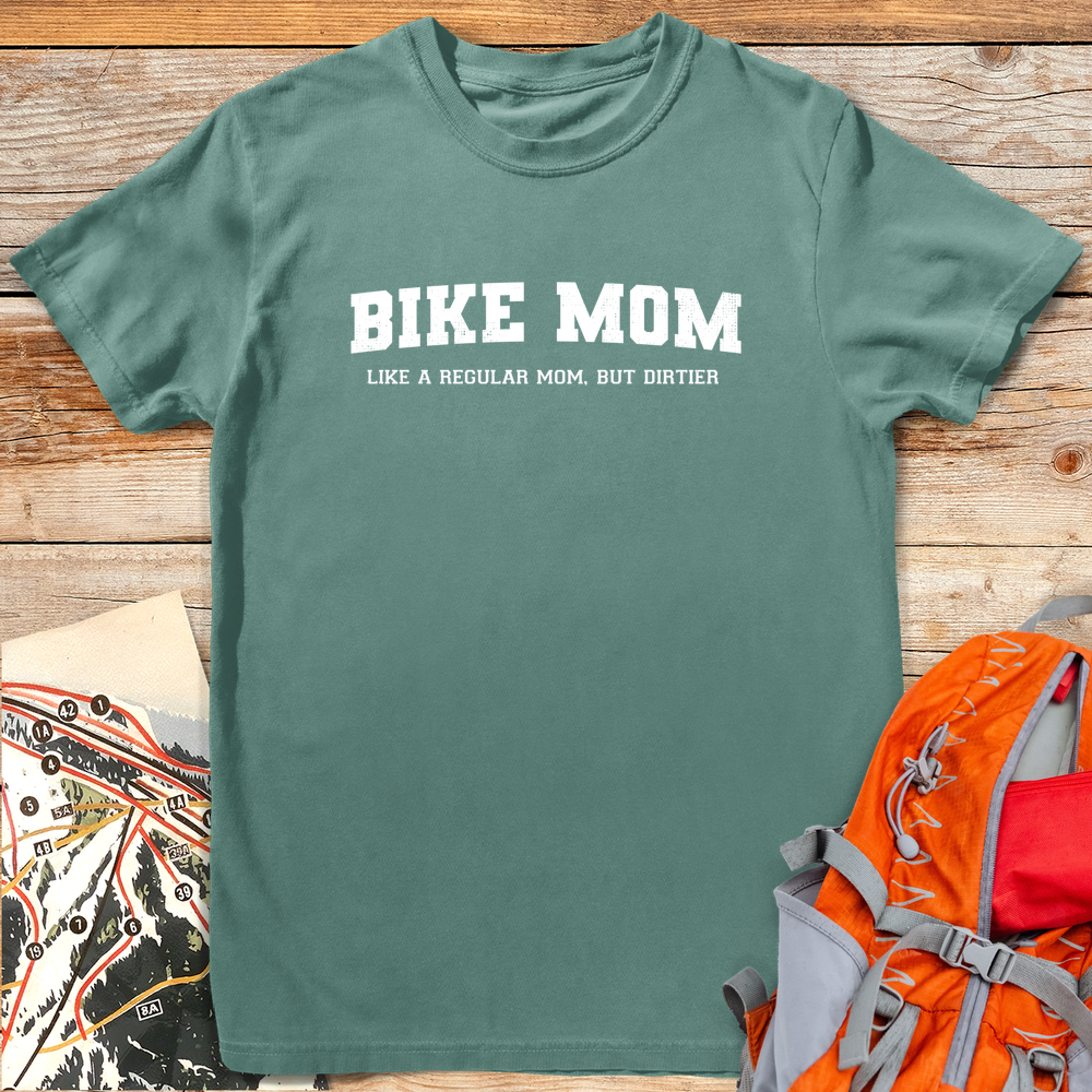 1196 Bike Mom White - Light Green
