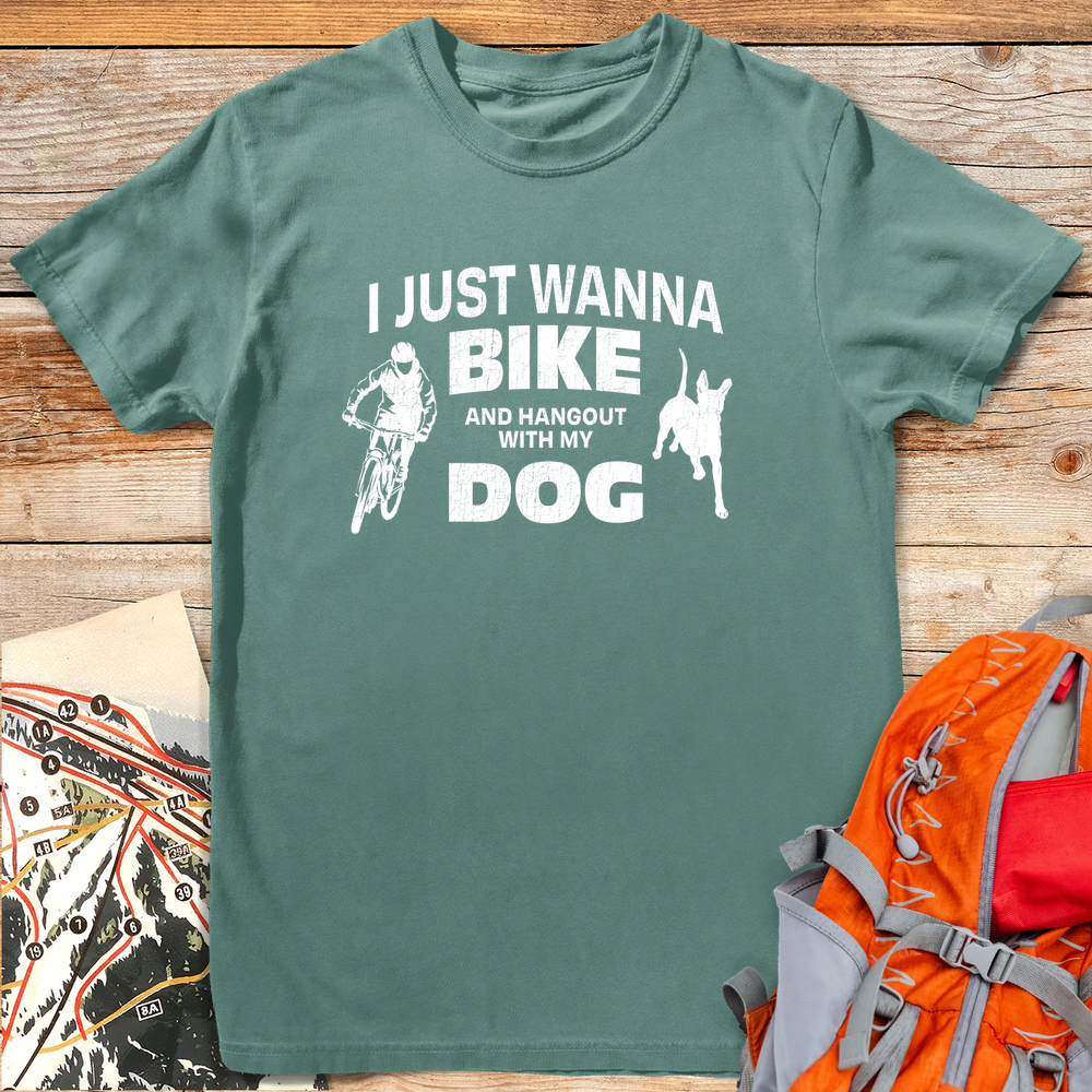 1193 Bikes And Dogs White - Light Green