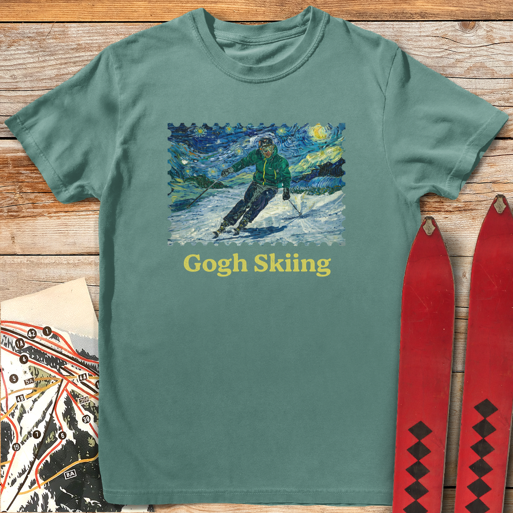 1237 Gogh Skiing - Light Green