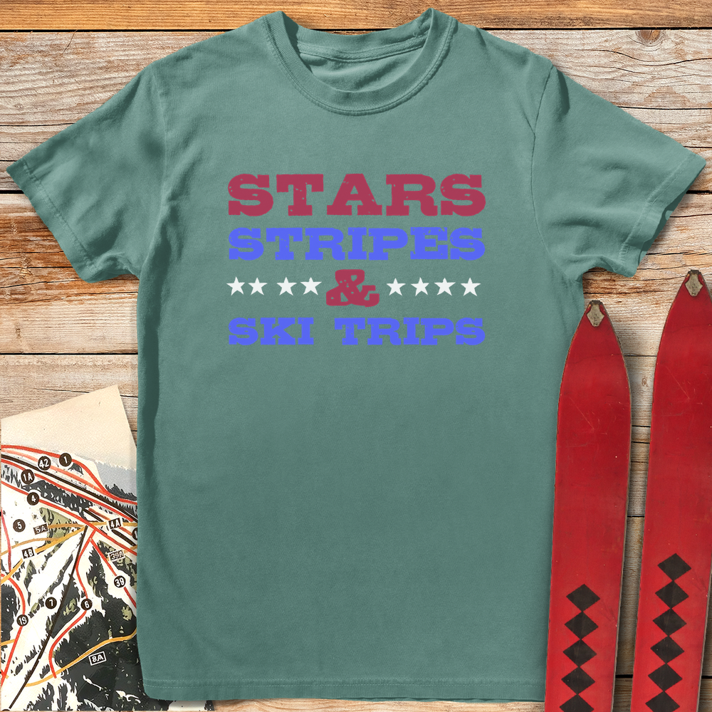 1390 Stripes And Ski Trips White - Light Green