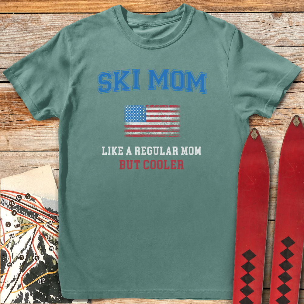 1425 Ski Mom Usa White - Light Green