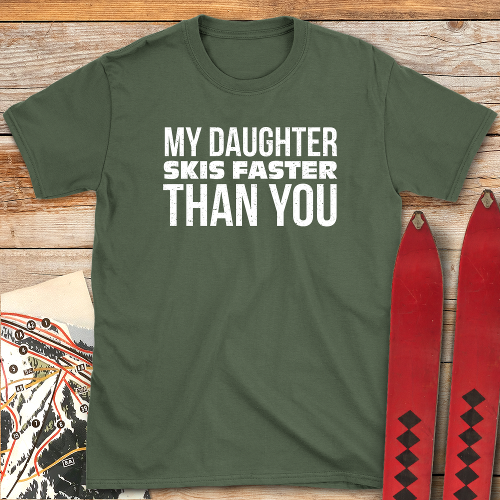 568 Daughter Skis Faster White - Military Green