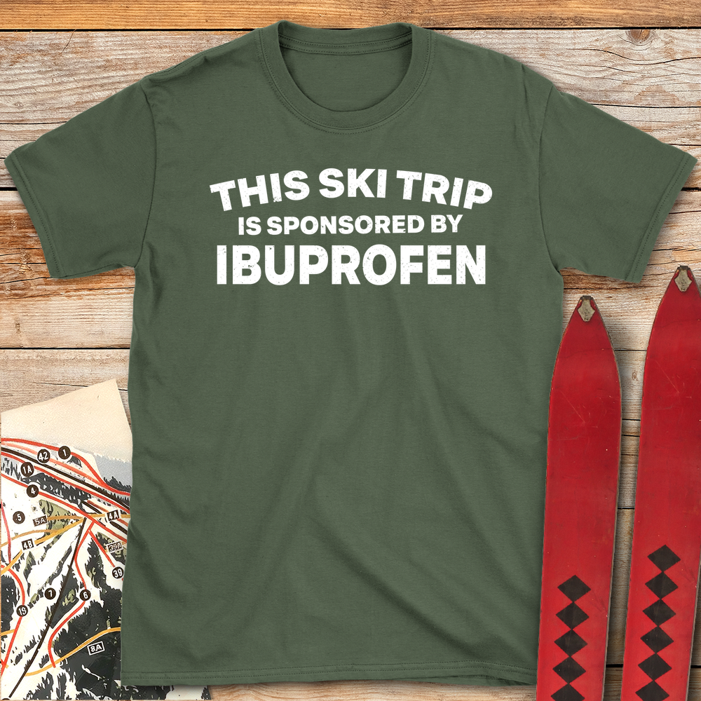 609 Sponsored By Ibuprofen White - Military Green