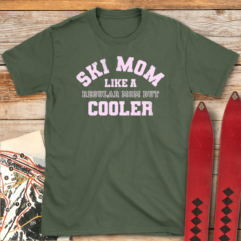 593 Varsity Ski Mom White - Military Green