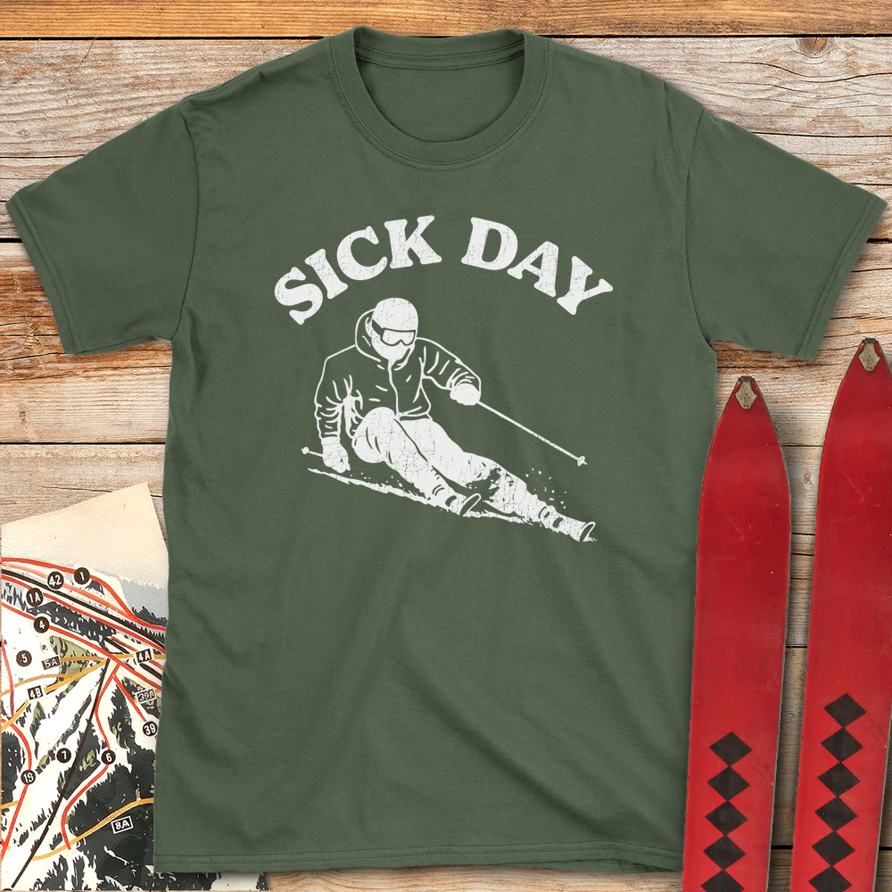 664 Sick Day Skier White - Military Green