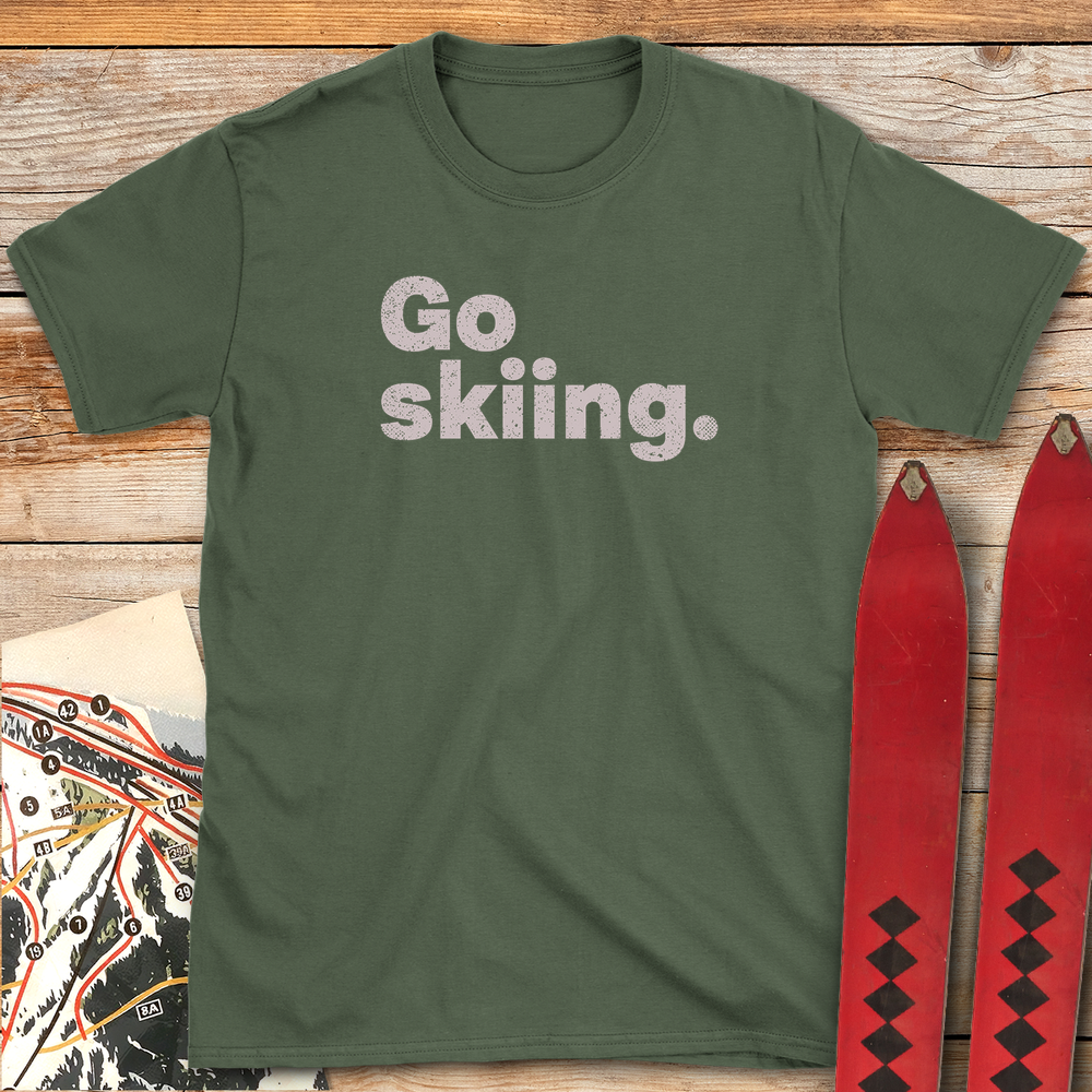 683 Go Skiing Period White - Military Green