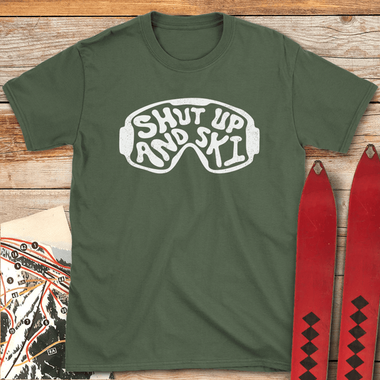 754 Shut Up And Ski White - Military Green