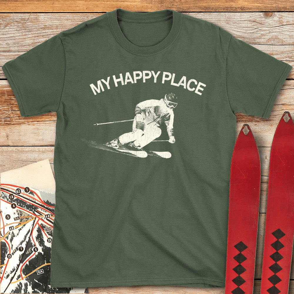 772 My Happy Place White - Military Green