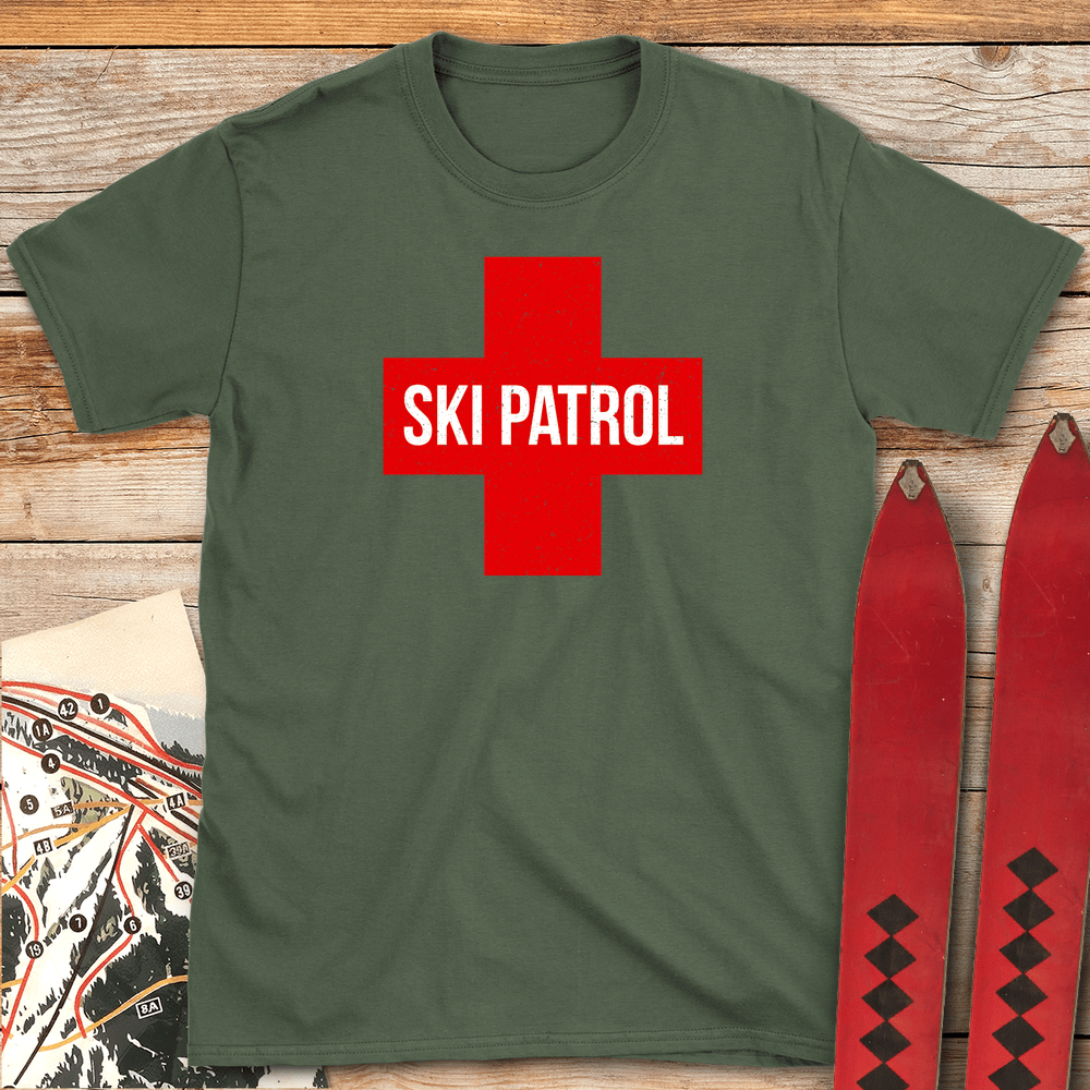802 Ski Patrol Cross White - Military Green