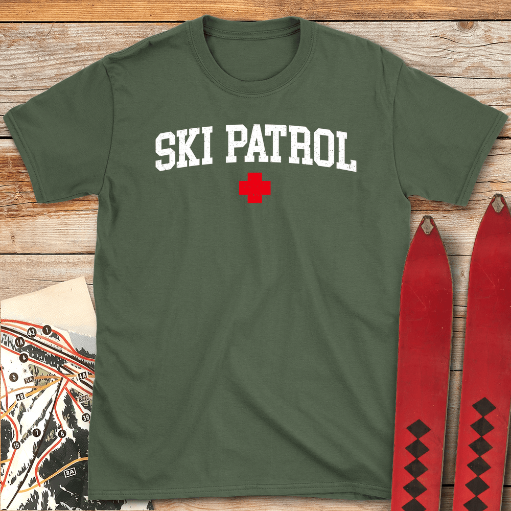 802 Varsity Ski Patrol White - Military Green