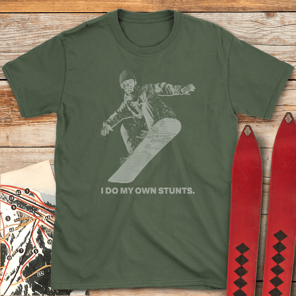 841 Snowboard Stunts White - Military Green