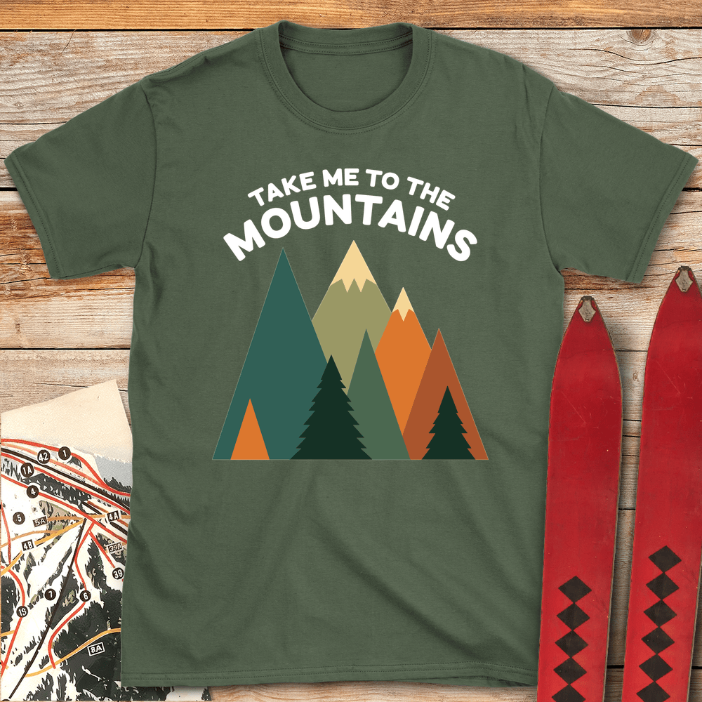 160 Take Me To The Mountains White - Military Green