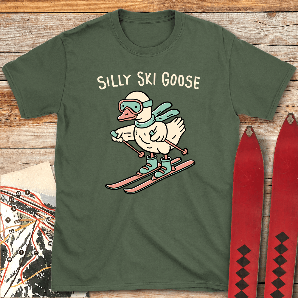 72 Silly Goose Skiing White - Military Green