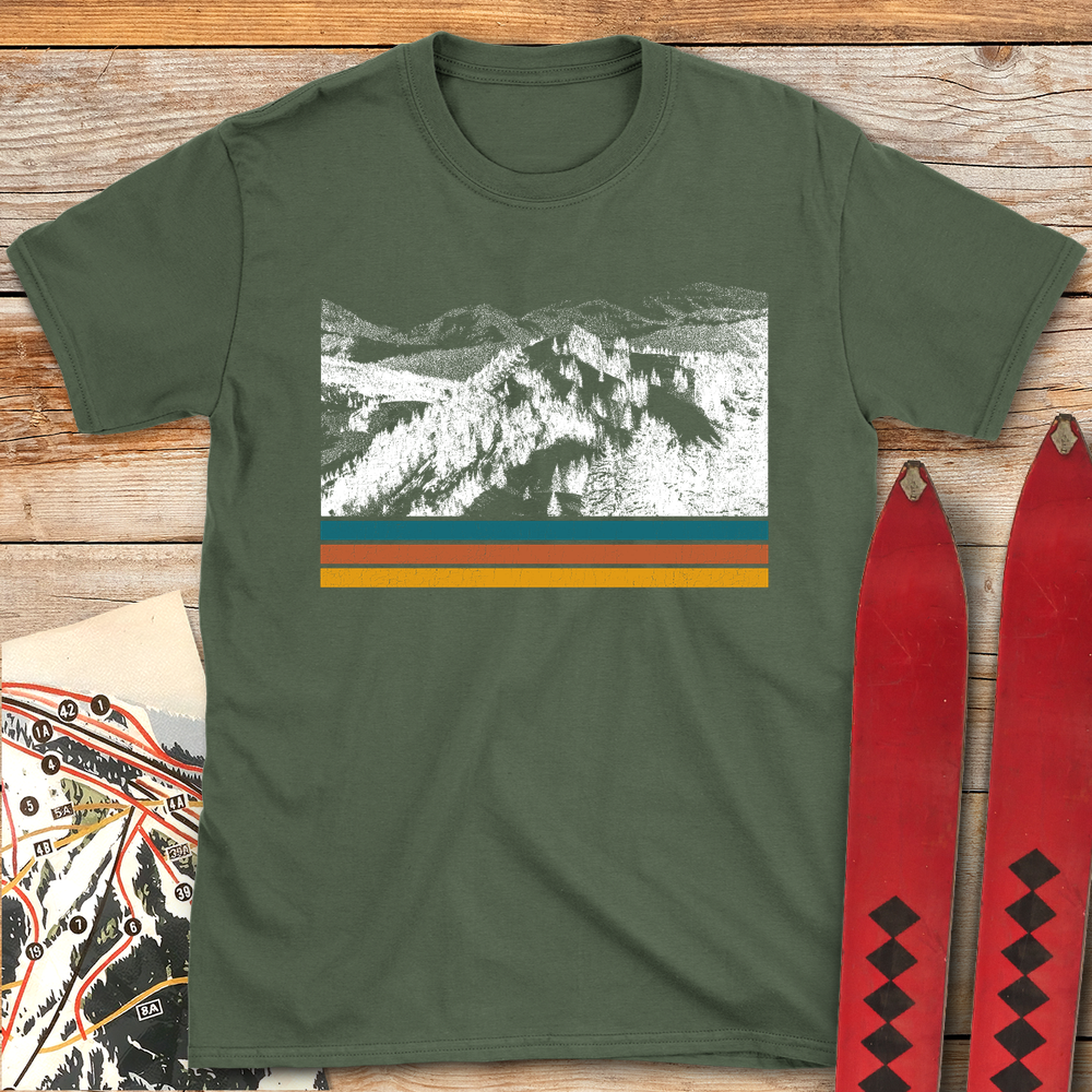 1056 Old School Landscape White - Military Green