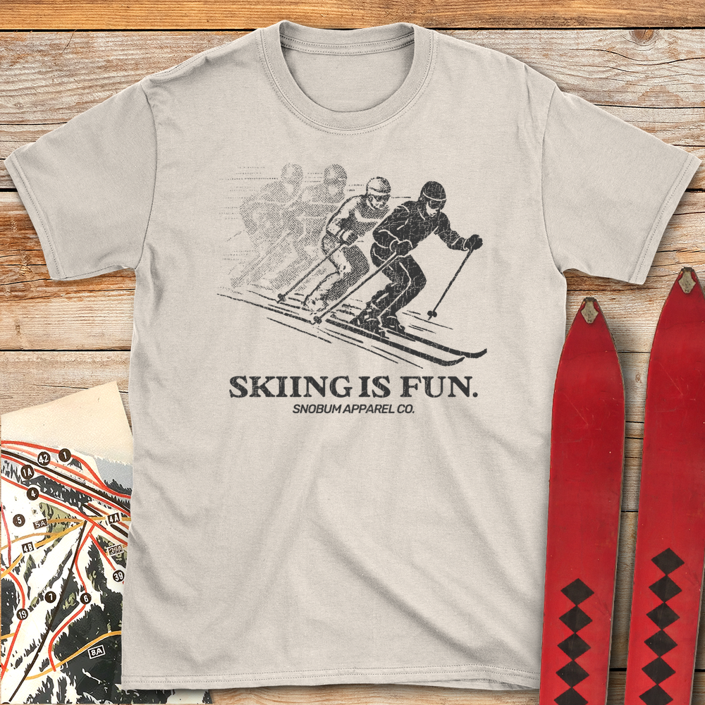 531 Skiing Is Fun White - Natural
