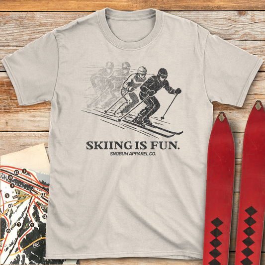 531 Skiing Is Fun White - Natural