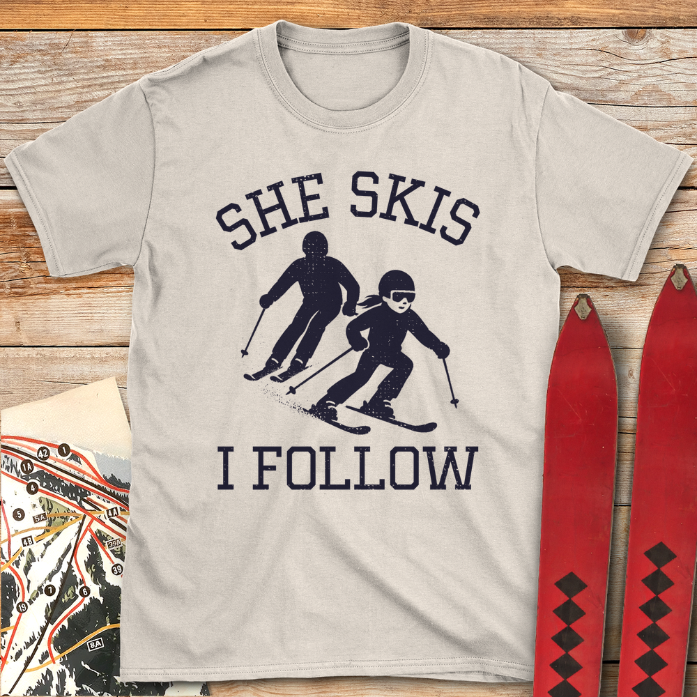 624 She Skis I Follow White - Natural