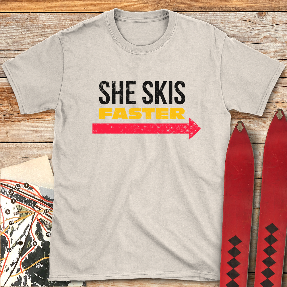 638 She Skis Faster White - Natural