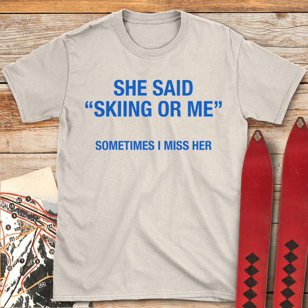 739 Skiing Or Me White - Natural