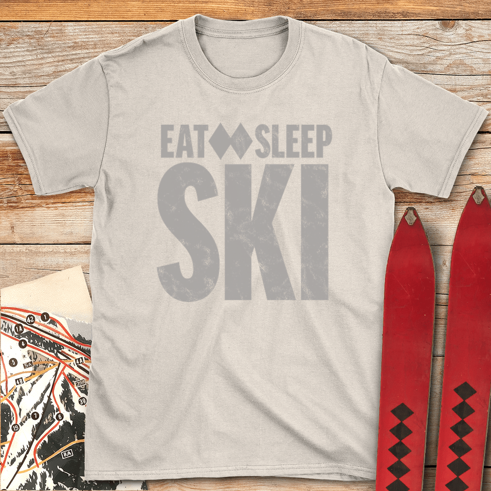 788 Eat Sleep Ski White - Natural