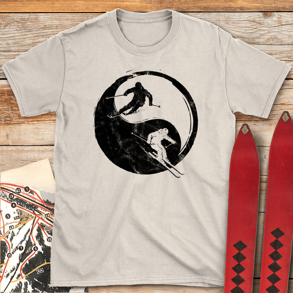 835 Yin Yang Skiers White - Natural