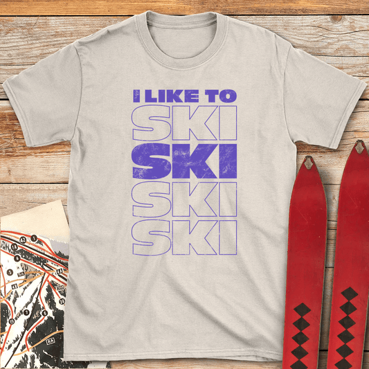 858 I Like To Ski White - Natural