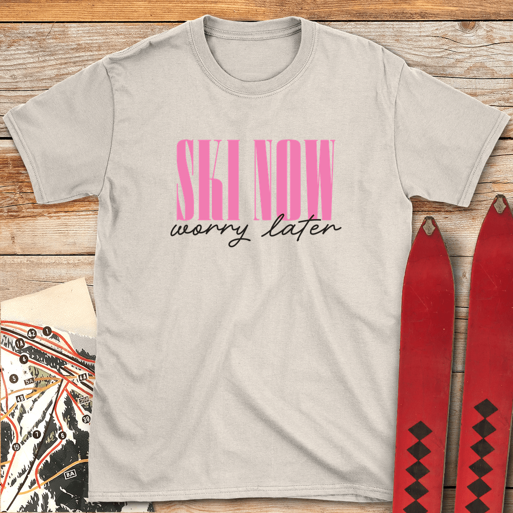 12 Ski Now Worry Later Pink Black - Natural