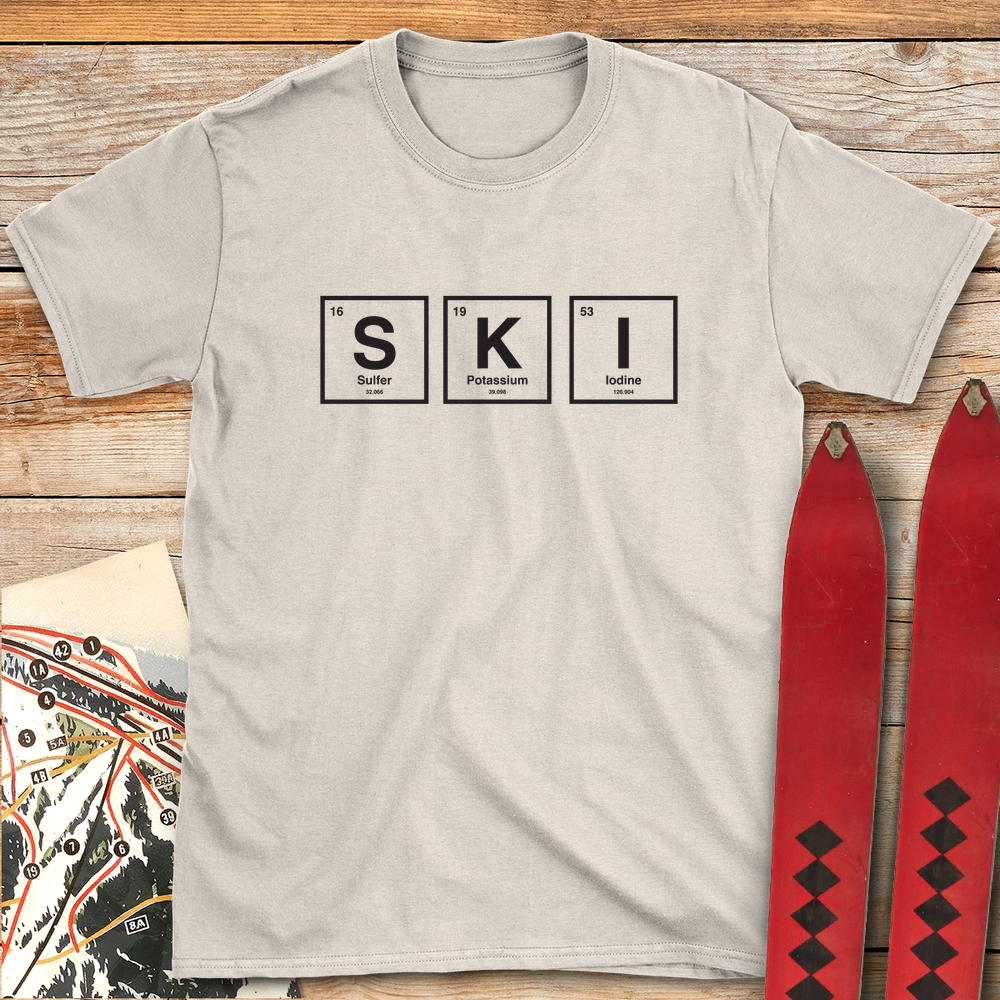 1088 Periodic Ski Table White - Natural