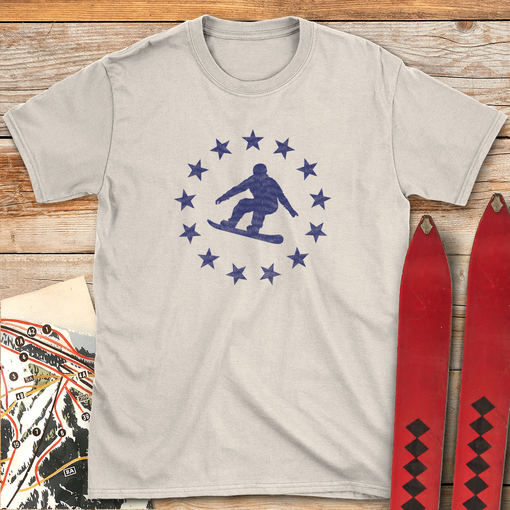 1330 Star Spangled Snowboarder White - Natural