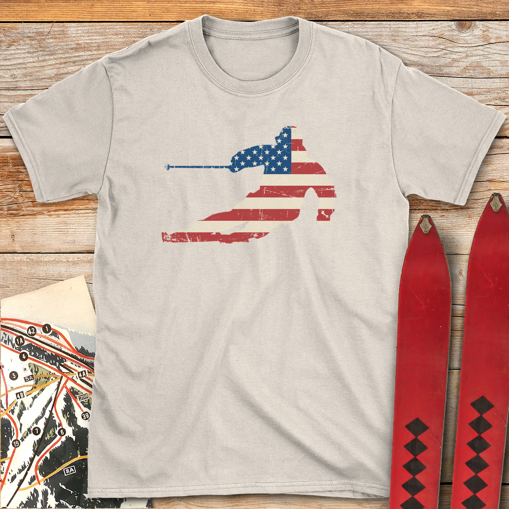 1329 Usa Flag Ski White - Natural