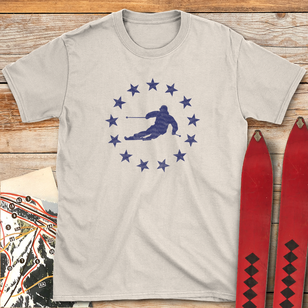 1328 Star Spangled Skier White - Natural