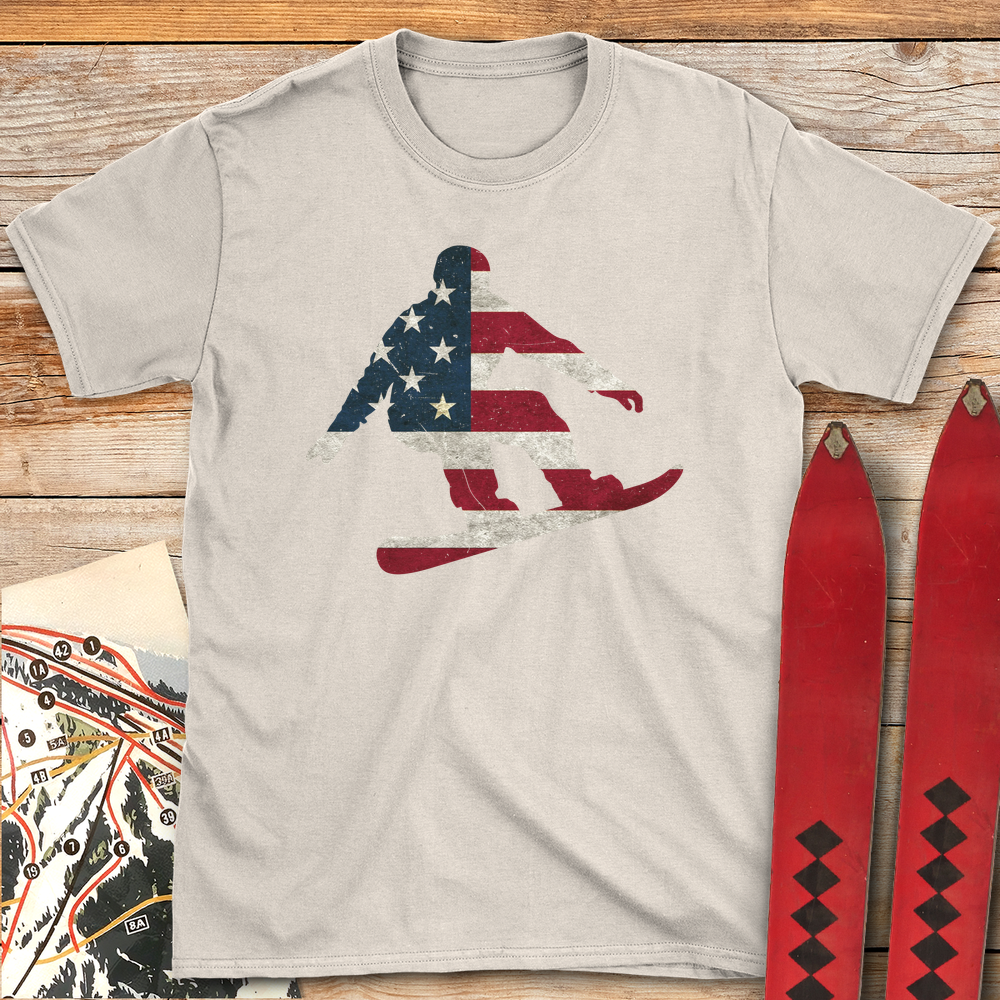 1349 Usa Flag Snowboard - Natural
